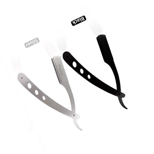 Rasoir de barbier pliant en acier inoxydable pour coupe de cheveux, avec lames interchangeables, couteau de rasage droit personnalisé - Product Image 4