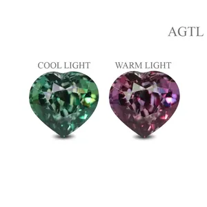 Alexandrite de 0,7 carat, pierre brute facettée bleu/vert rubis, traitée en laboratoire, gemme de cristal de haute qualité, hauteur 8 mm - Product Image 3