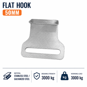 Flat Hook 50mm 3000kg Powder Coated Steel High Strength for Truck <b>Cargo</b> Lashing Tie Down Strap Custom OEM Factory Supply - Product Image 4