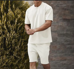 Conjunto de Pantalones Cortos de Poliéster para Hombre, Traje Casual Diario de Verano - Product Image 1