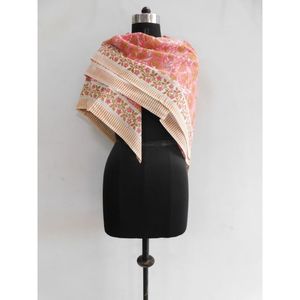 Lavinas Women Soft Pink Cotton <b>Scarf</b> <b>Floral</b> Hand Block Printed 40x40 Inches Summer Wear Shawl Dupatta Hijab Bandana - Product Image 2