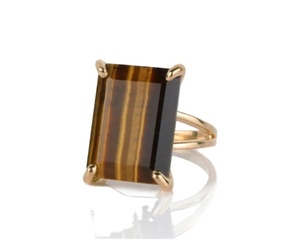 ขายร้อนTiger Eyeยาวรูปสี่เหลี่ยมผืนผ้าหินแหวนเงินแหวนเงินแฮนด์เมดเครื่องประดับเจ้าสาวผู้หญิงGif - Product Image 1