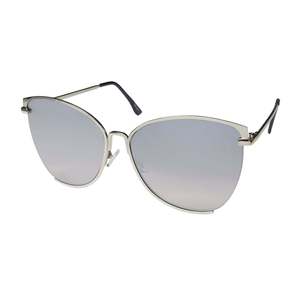 Occhiali da Sole Sean John SJS4004 Cat Eye, Protezione UV 100%, Leggeri, Montatura Beige Bianca Trasparente, Lenti a Specchio, Stile Classico - Product Image 1