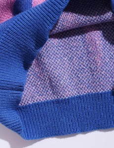 Colorful Patchwork Cardigan Unisex Cozy Pullover Streetwear <b>Aesthetic</b> Jumper Soft Warm Winter Sweater Polyester/Cotton - Product Image 4