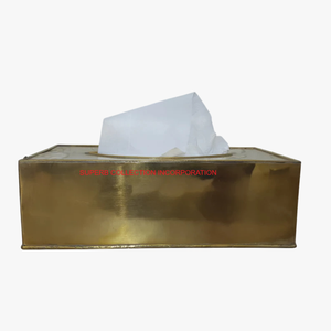 Boîte à mouchoirs en métal doré de style fantaisie couvercle feuille découpe conception porte-serviettes distributeur de mouchoirs d'hôtel prix économique - Product Image 3