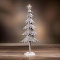 Silver Shiny Metal Xmas Tree Sculpture Stylish Holiday Decoration Living Room Table <b>Mantel</b> Desk Seasonal Festive Accent - Product Image 3