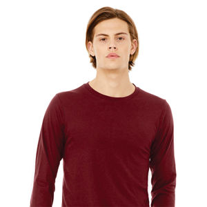 T-shirt à manches longues Unisex Heather CVC-Cardinal, 52% Airlume Cotton 48% Poly, 4.2 oz - Product Image 4