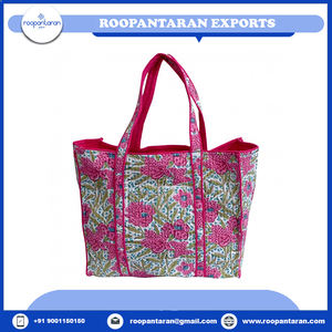 กระเป๋าทรงสี่เหลี่ยมทำจากผ้าฝ้ายพิมพ์ลายบล็อกด้วยมือแบบดั้งเดิมมีกระเป๋าด้านในกระเป๋าตอนเย็นลดราคา - Product Image 6