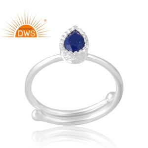 แหวนพลอยไพฑูรย์ธรรมชาติทำจากเงินสเตอร์ลิง925เครื่องประดับตามสั่งสำหรับเป็นของขวัญสำหรับผู้หญิง - Product Image 1