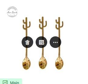 ชุดช้อนและส้อมด้ามใบไม้ทองเหลืองแบบพรีเมี่ยมเคลือบสีทองหรูหราเหมาะสำหรับการตกแต่งอาหารของขวัญและการใช้บริการ - Product Image 5