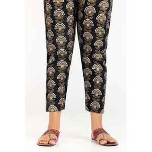 Pantalones Casuales Negros 100% Seda Cruda Talla XL, Corte Recto, Cintura Media, Crepé Transpirable, Estampado Serigrafiado TR-22-130 - Product Image 2