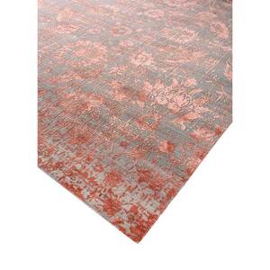 Alfombra Kavi Roja Floral de Lana y Seda de Bambú Anudada a Mano, Naranja y Roja, para Hogar o Pasillo, Rectangular, Modelo 3D-Esk-624 - Product Image 2