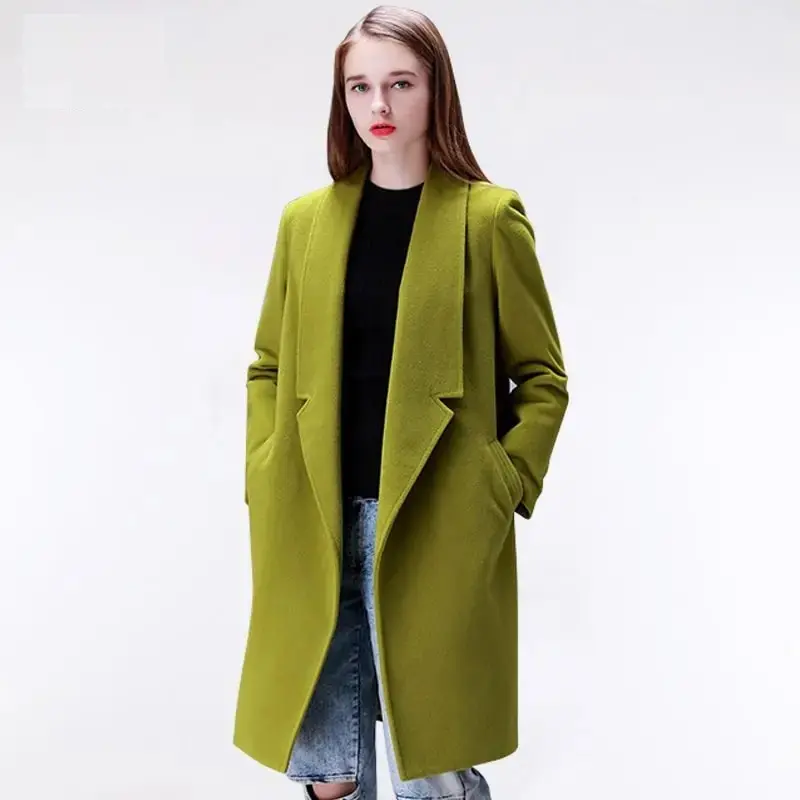 Hot Sale Winter Thicken Warm Hooded Long Clothes Jackets Women's Quilted Coat Green Color Tall Plus Size Elongated Coats For