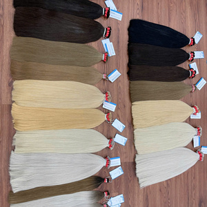 Venta al por mayor de alta calidad 100% vietnamita Remy recto a granel extensiones de cabello humano sin enredos de color mostrado - Product Image 2