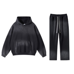 Chándal lavado ácido personalizado de alta calidad 100% algodón conjuntos de chándal lavado ácido para mujer para ropa de calle - Product Image 1