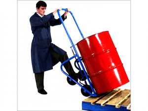 Heavy Duty 4-Wheel <b>Drum</b> Truck for 30 and 55 Gallon Steel, <b>Plastic</b> and Fiber <b>Drums</b>, 1000 lb Manual Handling Cart - Product Image 2
