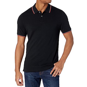 Polo de golf à col roulé 100% coton de haute qualité pour hommes, court, solide, tricoté anti-anti, personnalisable OEM, en polyester, pas cher - Product Image 1