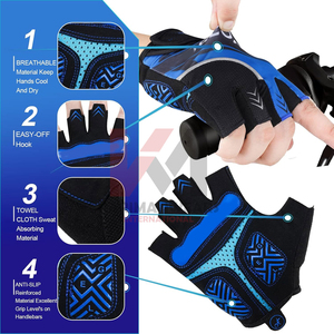 Guantes de Ciclismo para Hombre, Acolchado de 5 mm, Transpirables, Antideslizantes, Medios Dedos, para Mayor Agarre y Comodidad, Ligeros - Product Image 6