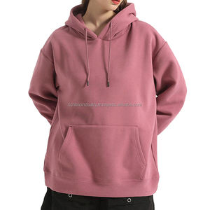 Sweat à capuche ample pour femme en coton 100% poids lourd avec logo personnalisé sur le devant, grandes poches, vêtements de sport d'automne - Product Image 2