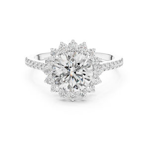 Anillo de Compromiso de Oro Amarillo de 14K con Diamante Cultivado en Laboratorio, Redondo, para Mujer |   1.98 Ct |   Certificado por IGI - Product Image 3