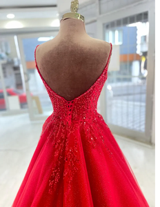 Lujo estilo europeo vestido de baile vestidos de novia nuevas telas de tul nupcial con lentejuelas encaje perlas con cuentas para damas elegantes - Product Image 5