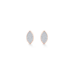Boucles d'oreilles clous en or rose serties de diamants Marquise Glow pour femmes - Product Image 3