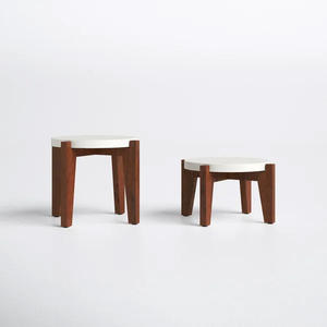 Support de plante en forme de tabouret, best-seller, avec plateau en marbre pour la décoration du jardin et de la maison, avec couleur et dimensions personnalisées - Product Image 1