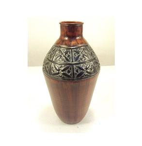 Iron <b>Copper</b> Patina Engraving Metal Flower <b>Vase</b> - Product Image 1