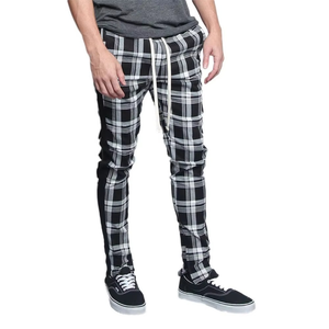 Haute qualité Plaid à carreaux hommes Gym survêtement pantalon Fitness course entraînement Jogging porter des pantalons pour hommes lavé confortable - Product Image 4