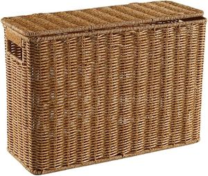 Panier à linge élégant en rotin fait à la main avec un brillant lisse parfait pour les cuisines rustiques et les maisons de luxe de style ferme - Product Image 4