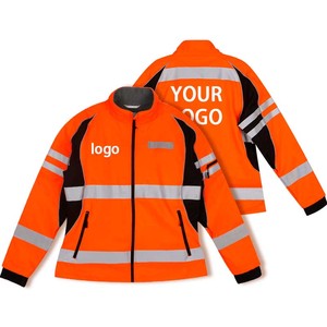 Chaqueta DE SEGURIDAD naranja con tiras reflectantes, tela elástica para construcción y trabajo nocturno - Product Image 4