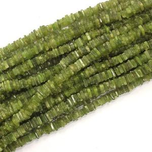 ลูกปัดหินเพอริโดตเรียบ Heishi, ทรงสี่เหลี่ยม, เบาะรองนั่ง, สาย16นิ้ว4มม. โดยประมาณ, ราคาขายส่ง, ออกใหม่, ธรรมชาติ100% - Product Image 2