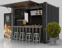 Kiosque préfabriqué modulaire CE 20 pieds pour bar, restauration rapide, mini-café, boutique, conteneur, construction rapide, ignifuge, type chalet