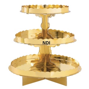 Support de serveur de gâteau de fêtes de mariage de luxe Design exclusif support de gâteau de tasse en métal accessoires de décoration de vaisselle d'hôtel - Product Image 1