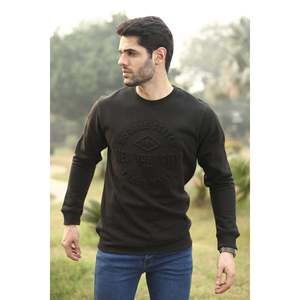 Sweat-shirt d'hiver à col rond KHAI pour homme avec logo personnalisé, taille XL, anti-plis, anti-rétrécissement, motif uni brodé, tricoté sur mesure - Product Image 1
