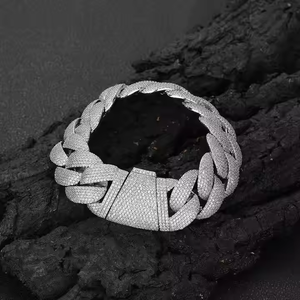 Premium 10K Gold & Silver 6-Inch Round Cut Lab Gown Diamond Micro Pave Prong Setting Heavyweight Hip Hop Jewelry For <b>Men</b> - Product Image 6