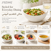 Bol en céramique blanc en forme de bateau, prix d'usine, bord incurvé moderne, bol à soupe et à salade en porcelaine pour restaurant, vente en gros