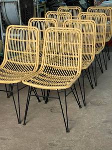 Mobilier Vintage Naturel Chaise d'intérieur en osier faite à la main Chaise en rotin Chaise en osier Chaise en osier - Product Image 5