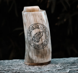 Handcrafted Hand Carved Tankard Wolf <b>Mug</b> Couples Gift, Christmas Gifts - Product Image 1