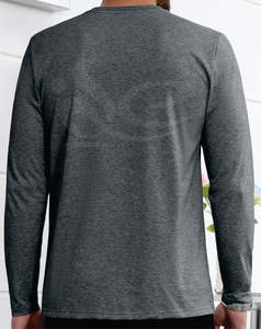 เสื้อยืดแขนยาวสำหรับผู้ชายเครื่องแต่งกายแนวสตรีทป้องกันการยับเสื้อคอกลมระบายอากาศได้ดีผ้าฝ้ายเฮฟวี่เวทเปล่ากำหนดโลโก้ได้ตามต้องการผ้าฝ้าย100% - Product Image 5