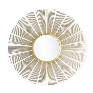 Espejo de pared de hierro de diseño clásico, espejo interior de Color dorado, espejo decorativo de pared de calidad Superior para cafés y espejos de pared para el hogar - Product Image 3