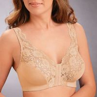 Soutien-gorge de sport de grande taille pour femmes fermeture avant dentelle sans fil évider respirant mince Style Sexy motif solide Logo sur tasse