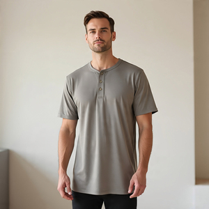 <b>Men</b> Jogging Fitness Henley <b>T</b> <b>Shirt</b> Lightweight Button Down <b>Shirt</b> <b>Summer</b> Lightweight Henley Tee <b>Shirts</b> <b>Men</b> - Product Image 5