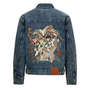 Nouvelle arrivée de veste en jean à manches longues pour hommes, fabrication en usine, veste en jean brodée à prix de gros personnalisée - Product Image 2