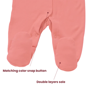 จั๊มสูทนุ่มพิเศษสำหรับเด็กผู้ชายชุดรอมเปอร์แข็งติดกระดุมสแนป - Product Image 6