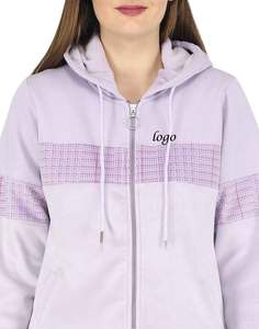 Survêtements de sport personnalisés pour femmes, en molleton de coton, avec sweat à capuche et pantalon. - Product Image 3