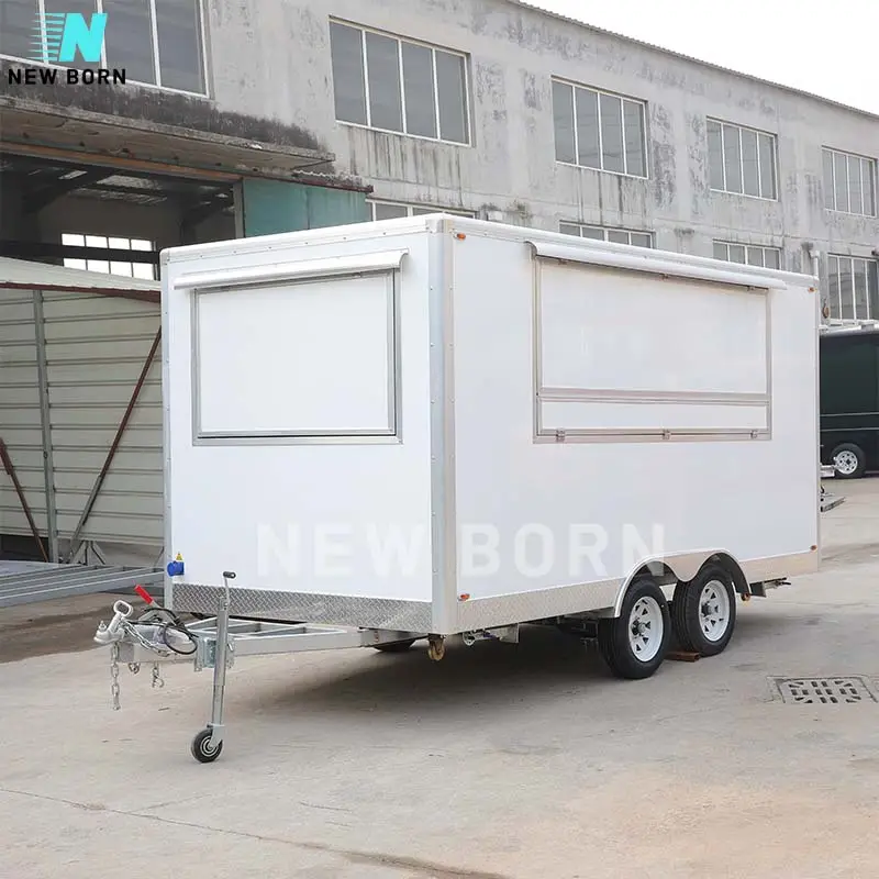 Pasgeboren Hot Selling Street Fast Food Trailer Trailer Voor Fast Food, Street Food Cart Salon Trailer Multifunctionele Verplaatsbare