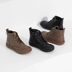 [JSHOE] Botines de Mujer de Piel Auténtica con Cordones, Forrados de Felpa, Tacón Bajo de 3 cm, Zapatos Cómodos de Invierno - Product Image 3