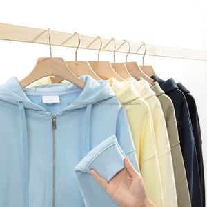 Sudadera con Capucha Extra Grande de Felpa Francesa de Alta Calidad, con Cierre, Lisa, con Logotipo Bordado Personalizado, Unisex - Product Image 1