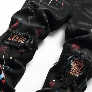 Nouveaux pantalons bruts pour hommes en denim peint au prix d'usine fabriqués par Star Figure Enterprises - Product Image 3